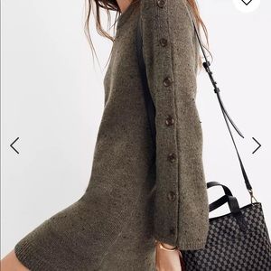 Madewell Donegal Button-Sleeve Sweater-Dress size Small